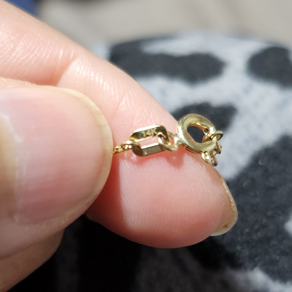 guaranteed real 14k solid gold clover choker size 18 - Picture 2 of 6